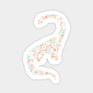 Florals Brontosaurus in Jade Sticker